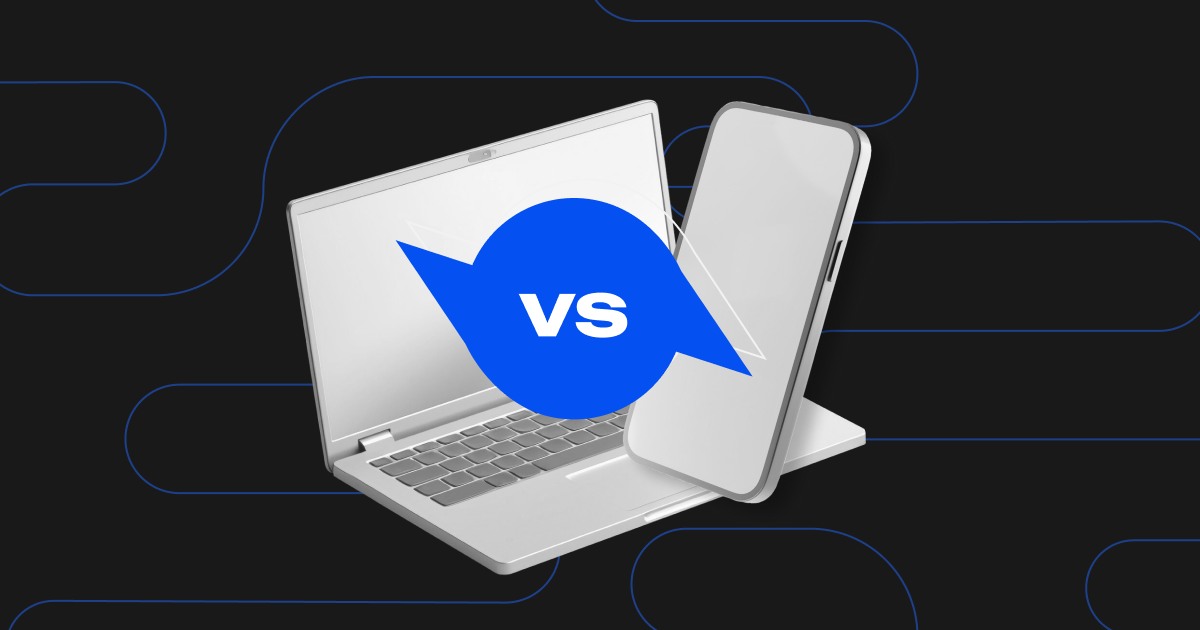 Work on a computer vs. mobile control